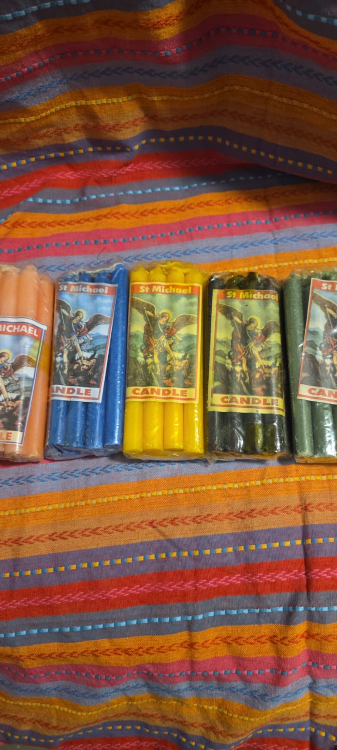 St Michael Mixed Coloured Candles Pack of 8