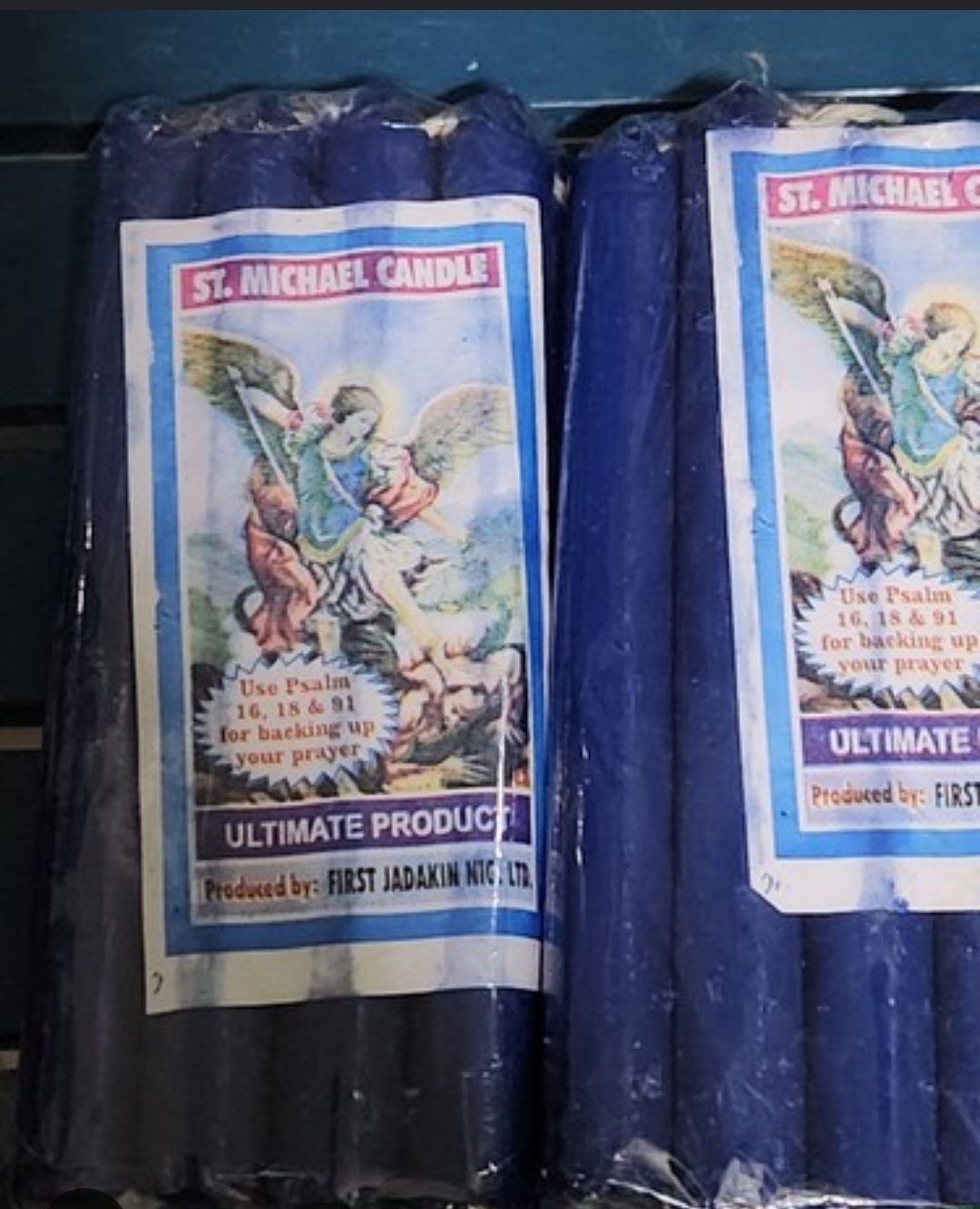St Michael Blue Candles Pack of 8