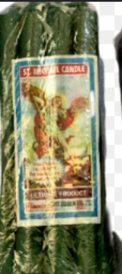St Michael Green Candles Pack of 8