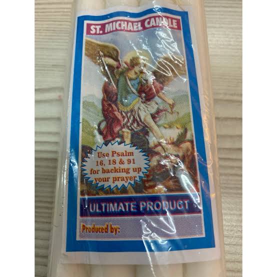 St Michael White Candles Pack of 8